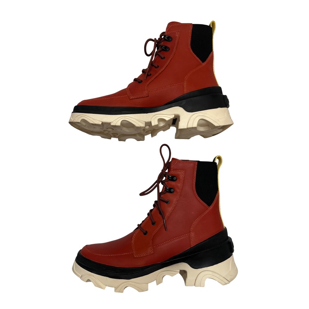 Sorel Brex Anthropologie Lace Up Canyon Red Waterproof Platform Boot Women's 9.5